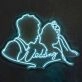 Customize Suit Groom and Crown Bride Romantic Portrait Neon Sign