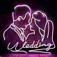Customize Wedding Romantic Kissing Couple Portrait Neon Sign