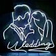 Customize Wedding Romantic Kissing Couple Portrait Neon Sign