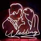 Customize Wedding Romantic Kissing Couple Portrait Neon Sign