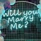 Will You Marry Me Style 2 Proposal Neon Light