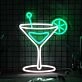 Elegant Cocktail Glass Neon Light