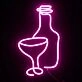 Beer Wine Glass Neon