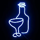 Beer Wine Glass Neon