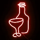 Beer Wine Glass Neon