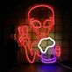 Happy Alien Drinking Neon Sign