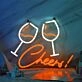 Customize Toasting Wine Glasses Neon Light