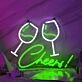 Customize Toasting Wine Glasses Neon Light