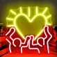 Doll Figure Holding Heart Neon Sign