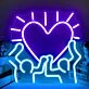 Doll Figure Holding Heart Neon Sign