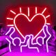 Doll Figure Holding Heart Neon Sign