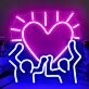 Doll Figure Holding Heart Neon Sign