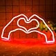 Hands Forming Heart Shape Neon Light