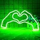 Hands Forming Heart Shape Neon Light