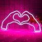 Hands Forming Heart Shape Neon Light