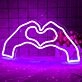 Hands Forming Heart Shape Neon Light