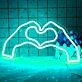 Hands Forming Heart Shape Neon Light