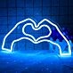 Hands Forming Heart Shape Neon Light