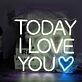 TODAY I LOVE YOU Heart Neon Light