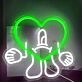 Abstract Figure with Heart Neon Light
