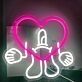 Abstract Figure with Heart Neon Light