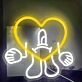 Abstract Figure with Heart Neon Light