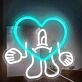 Abstract Figure with Heart Neon Light