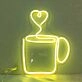 Heart Coffee Cup Neon Sign