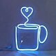 Heart Coffee Cup Neon Sign