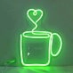 Heart Coffee Cup Neon Sign