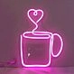 Heart Coffee Cup Neon Sign