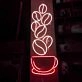 Coffee Beans and Cup Neon Sign