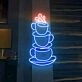 Stacked Coffee Cups Neon Sign