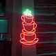 Stacked Coffee Cups Neon Sign