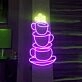 Stacked Coffee Cups Neon Sign