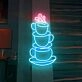 Stacked Coffee Cups Neon Sign
