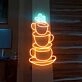 Stacked Coffee Cups Neon Sign