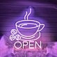 Customize Coffee Open Neon Sign