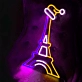 Eiffel Tower with Santa Hat Neon Sign