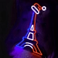 Eiffel Tower with Santa Hat Neon Sign