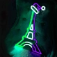 Eiffel Tower with Santa Hat Neon Sign