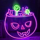 Halloween Pumpkin and Candy Neon Sign