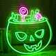 Halloween Pumpkin and Candy Neon Sign