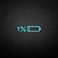 'Battery out' neon sign