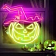 Halloween Pumpkin with Hat Neon Sign