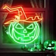 Halloween Pumpkin with Hat Neon Sign