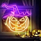 Halloween Pumpkin with Hat Neon Sign