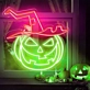 Halloween Pumpkin with Hat Neon Sign