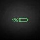 'Battery out' neon sign