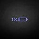 'Battery out' neon sign
